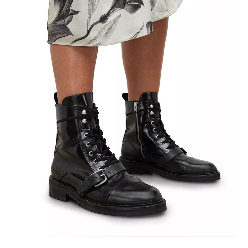 Allsaints women’s donita lace up boot in black size 39 from revolve